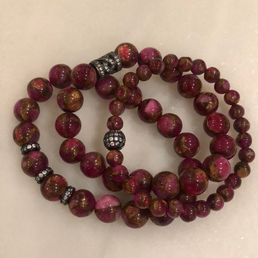 Stunning set of 3 Ellie Madison beaded bracelets